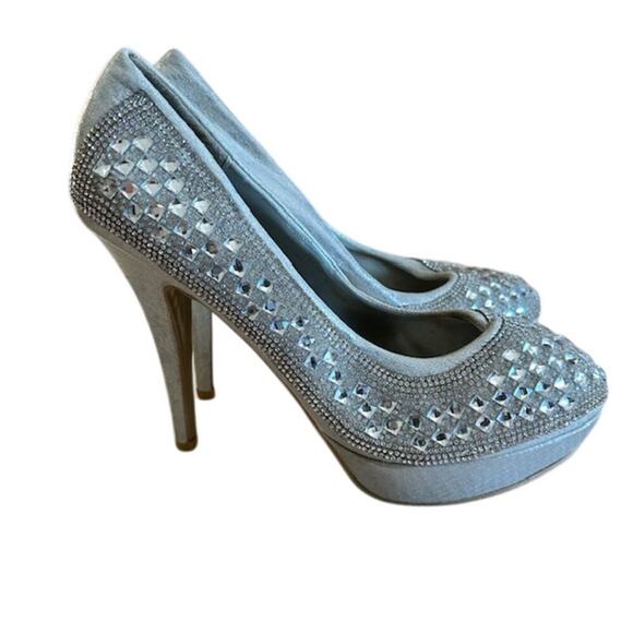 Second Luv Silver Rhinestone High Heel, size 10, 5 in heel - Picture 6 of 7